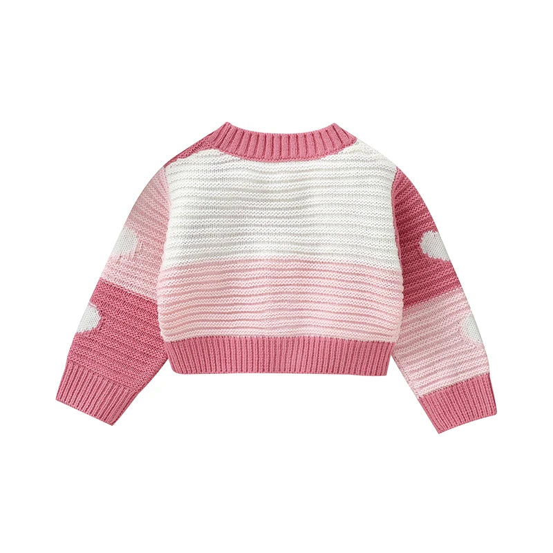 Baby Valentine Hearts Knitted Cardigan Sweater