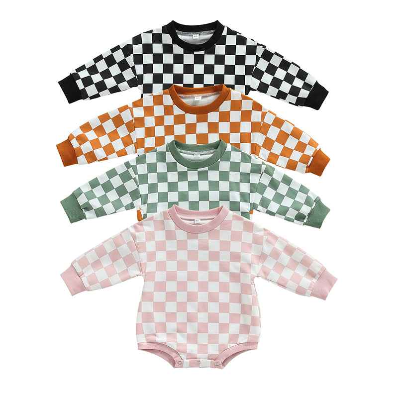 Baby Checkerboard Sweatshirt Bodysuit