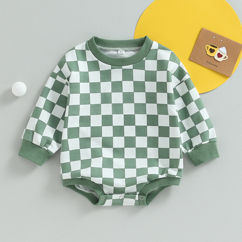 Baby Checkerboard Sweatshirt Bodysuit