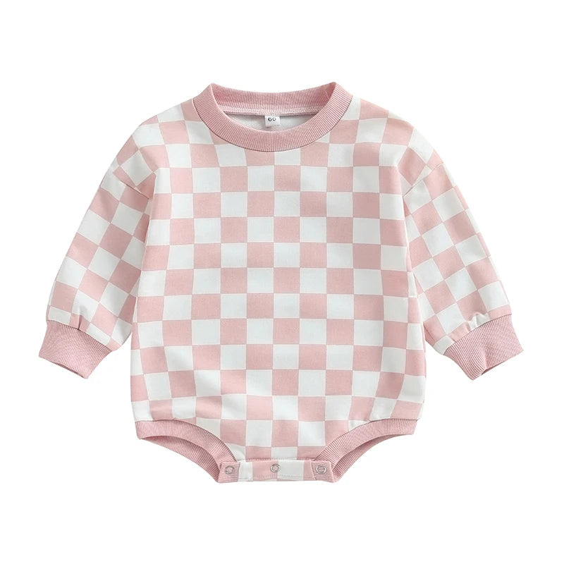 Baby Checkerboard Sweatshirt Bodysuit