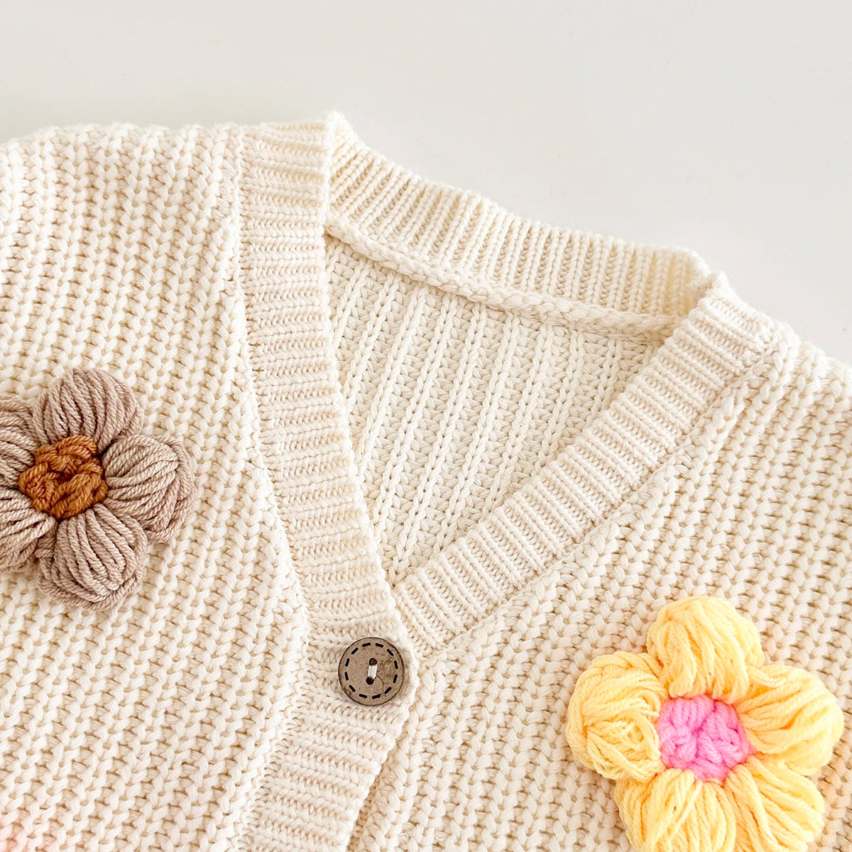 Baby Knitted Sweater Cardigan 3D Flower Top