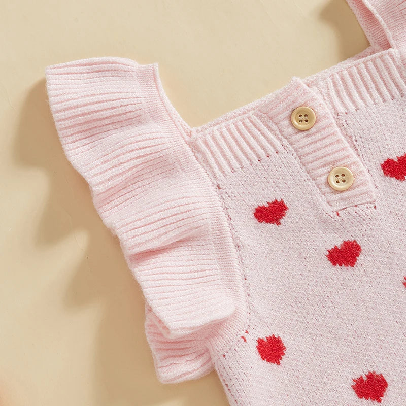 Baby Valentine Sweet Ruffle Romper