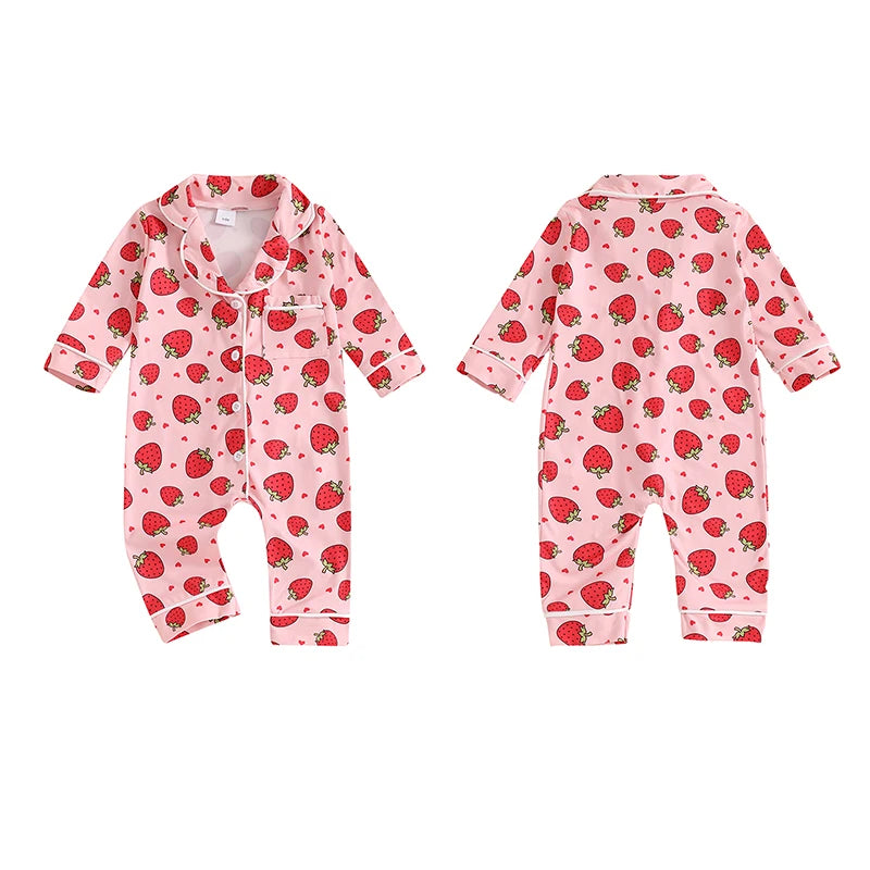 Strawberry Button-Down Pajamas