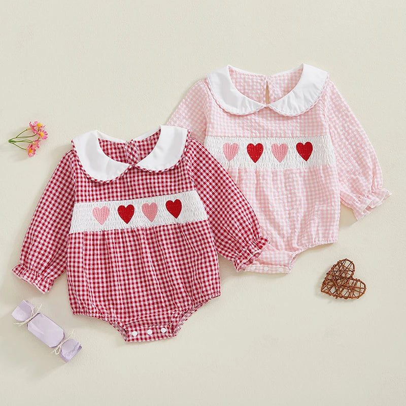 Baby Valentine Embroidery Love Bodysuit