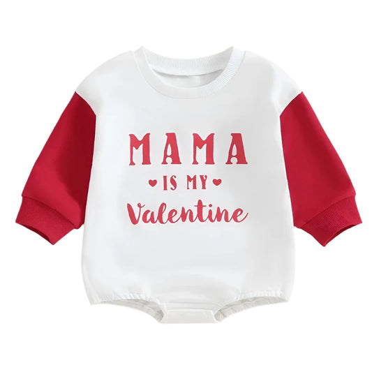 Baby Valentine Sweatshirt Bodysuit "Mama is my Valentine"