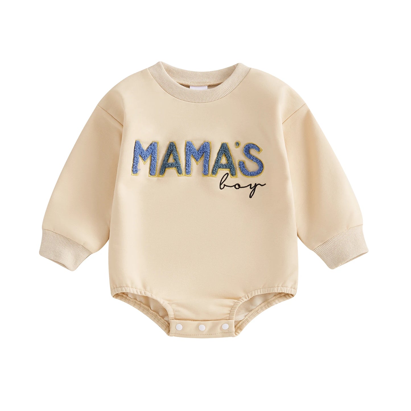 Baby Boys Sweatshirts Bodysuit "Mama's Boy" Letter Embroidery Bodysuit