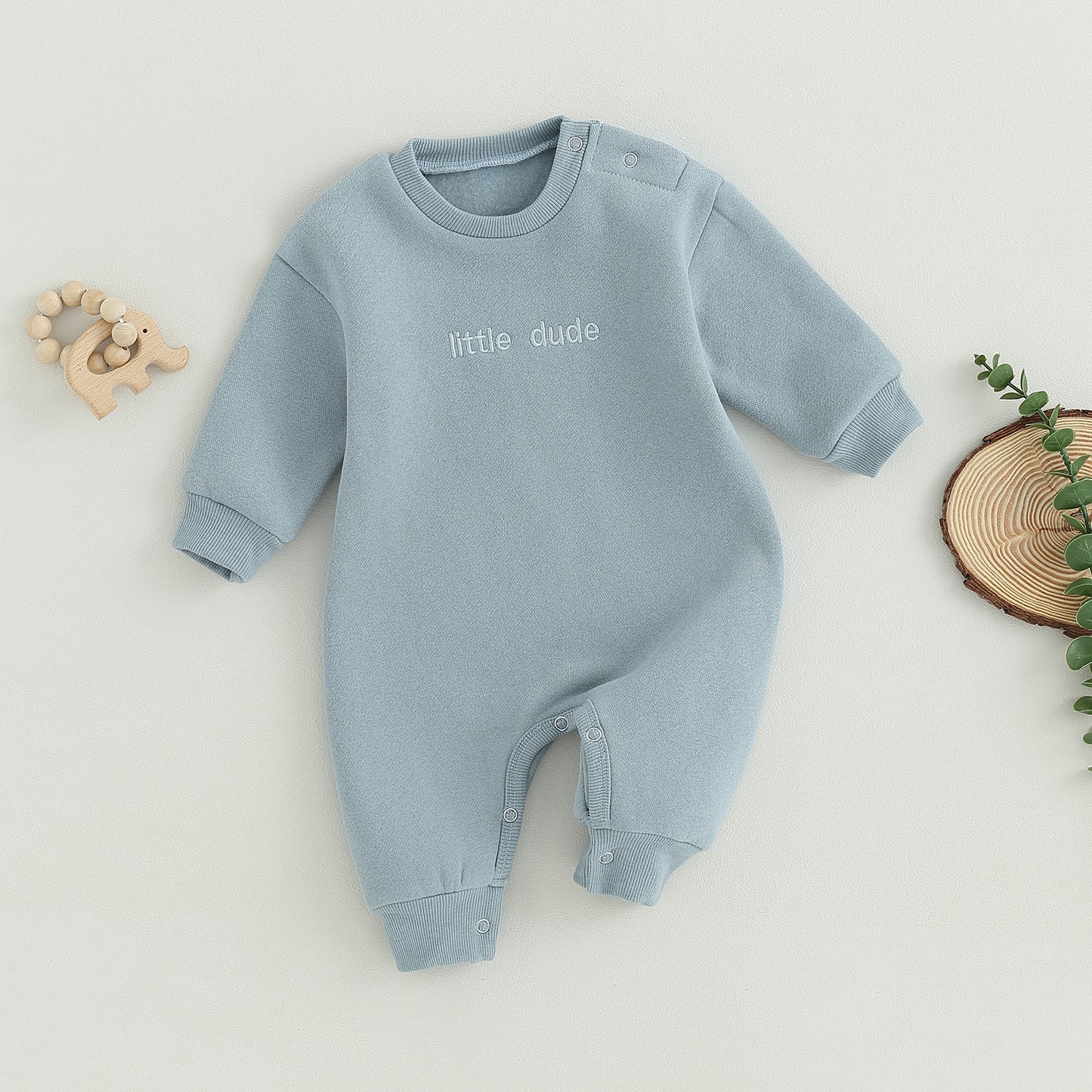 Baby Boy Winter "Little Dude" Romper