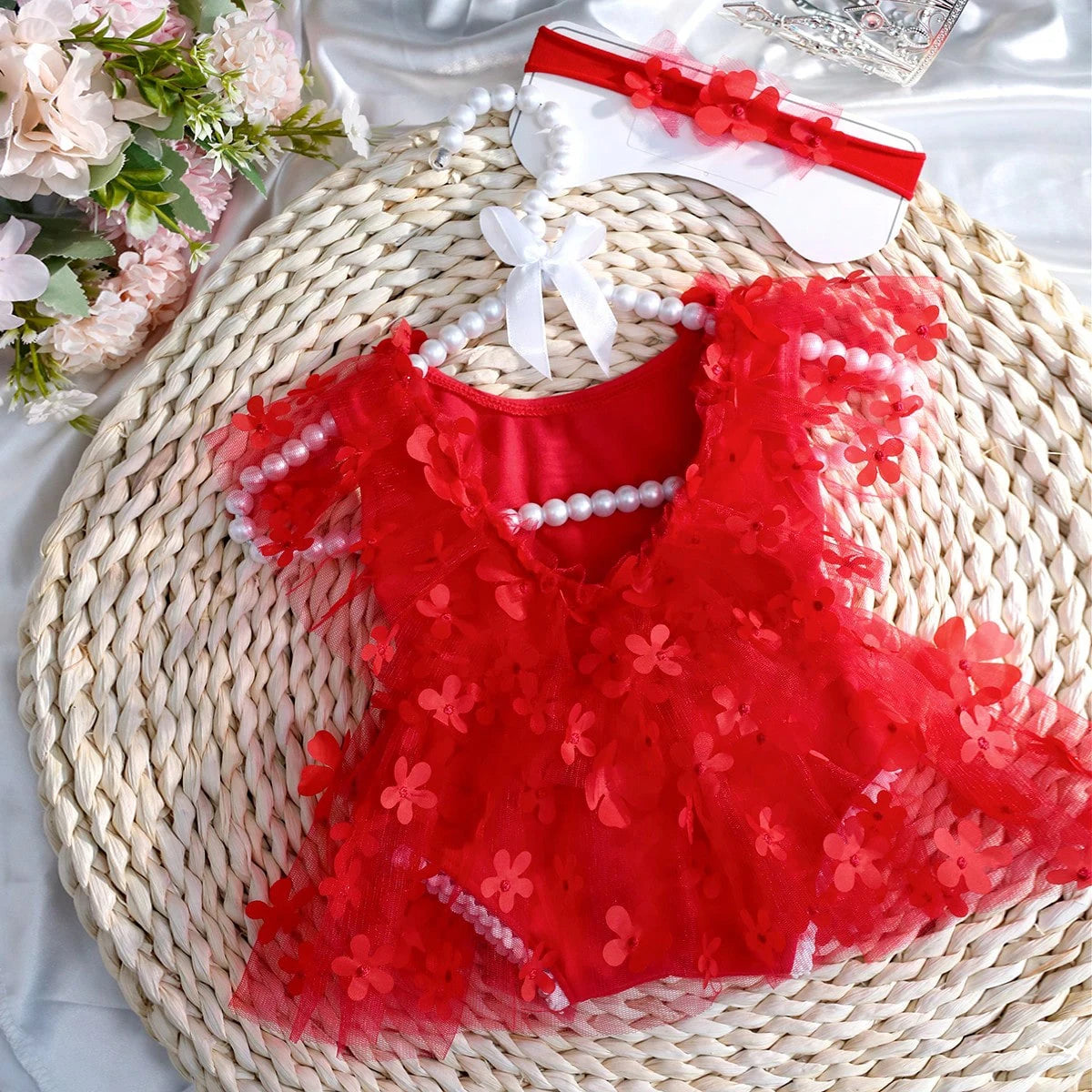 Newborn Floral Dress Photoshoot Outfit Set