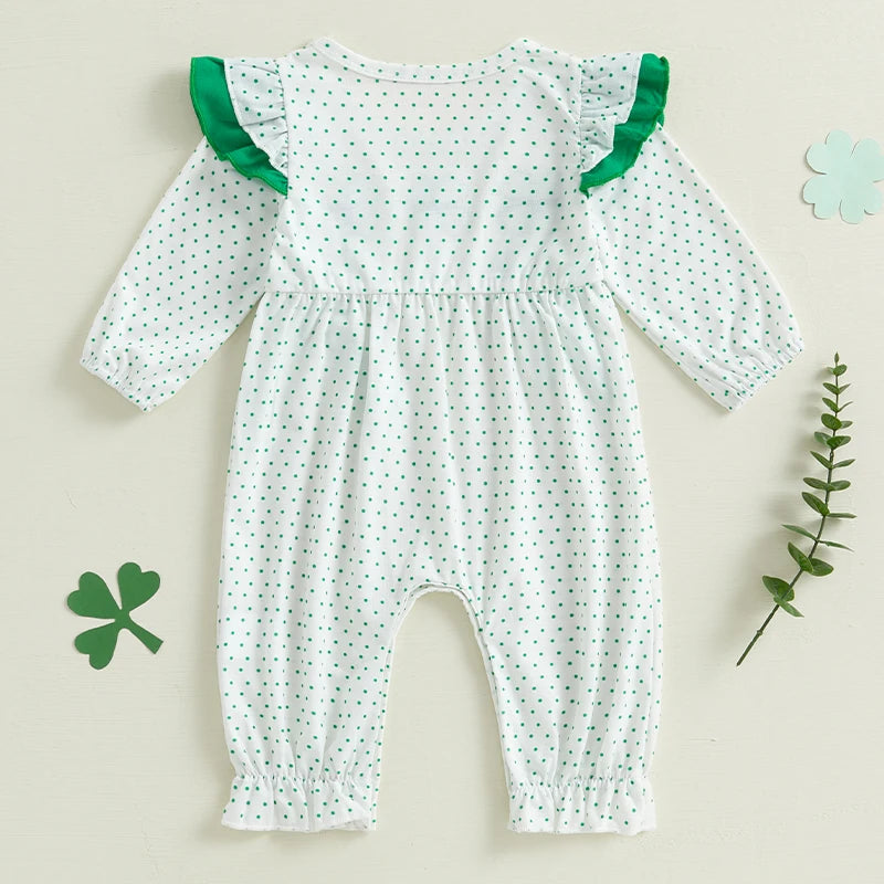 Baby Romper with Bow and Shamrocks