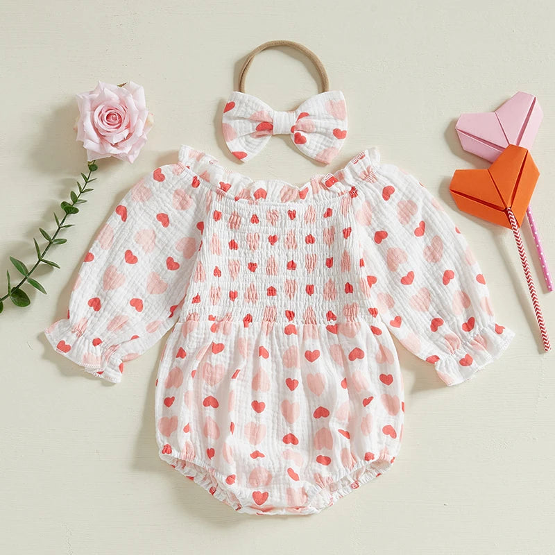 Baby Valentine Off-Shoulder Heart Bodysuit