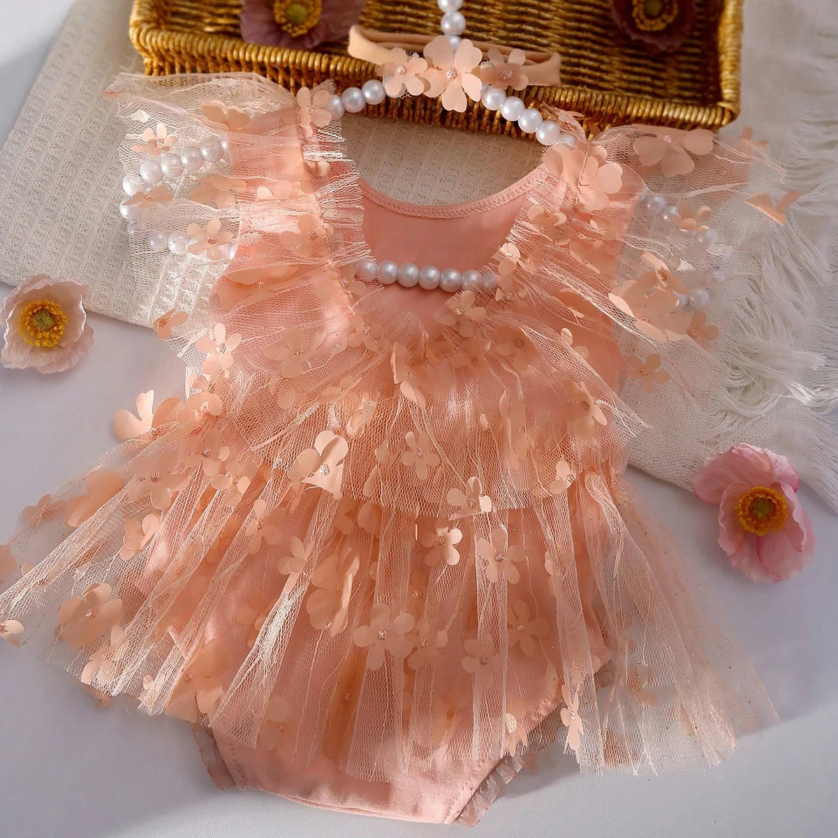 Newborn Floral Dress Photoshoot Outfit Set