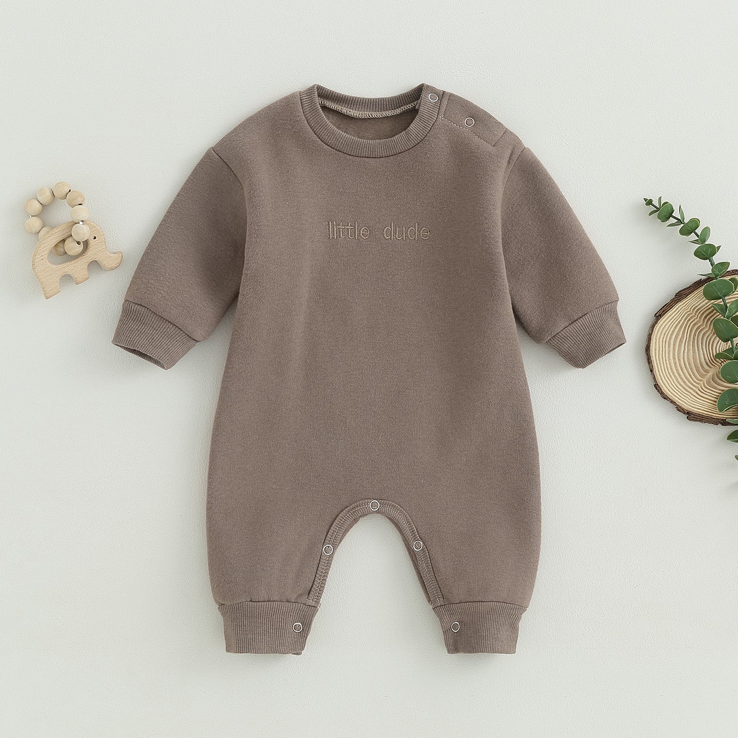 Baby Boy Winter "Little Dude" Romper