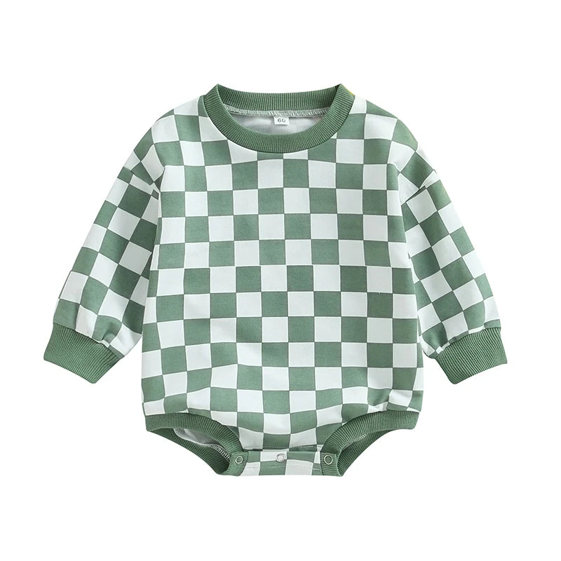 Baby Checkerboard Sweatshirt Bodysuit