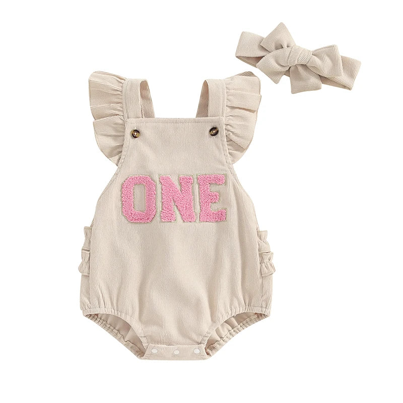 Baby Valentine First Birthday Bodysuit Turning "One"