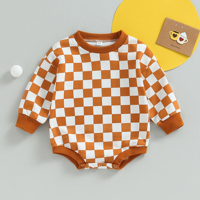 Baby Checkerboard Sweatshirt Bodysuit