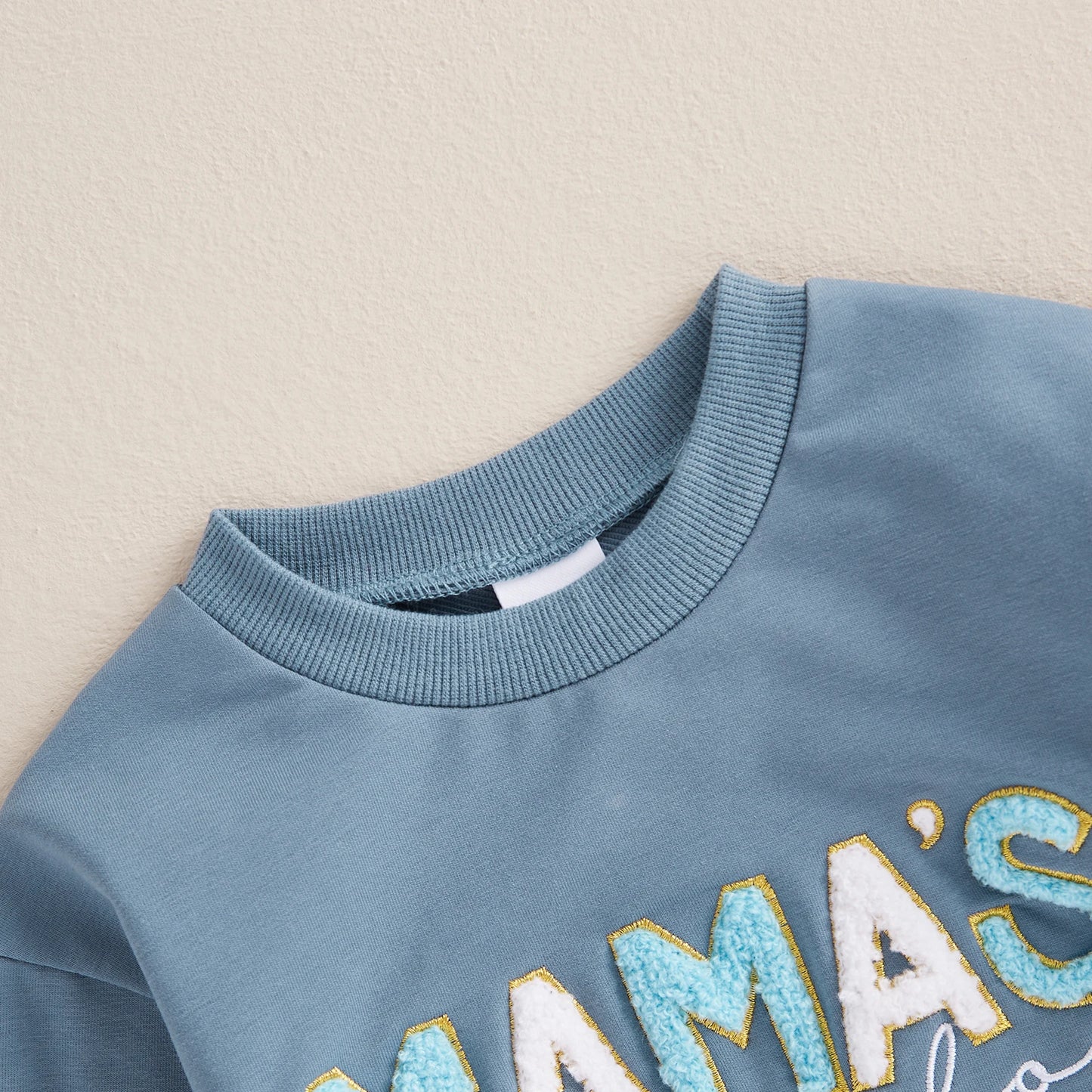 Baby Boys Sweatshirts Bodysuit "Mama's Boy" Letter Embroidery Bodysuit