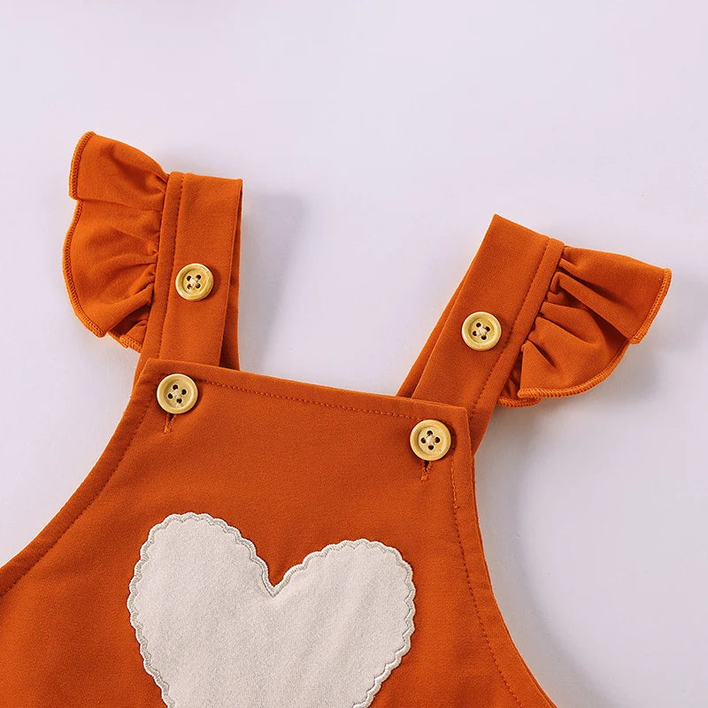 Baby Valentine Heart Ruffle 2-Piece Overall