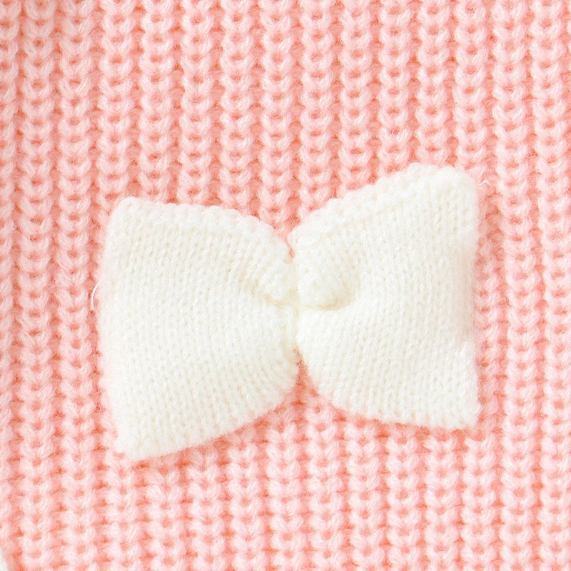 Baby 3D Knitted Cardigan Sweater with Bows