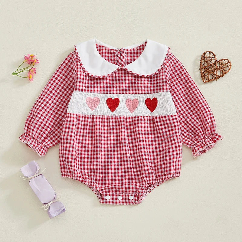 Baby Valentine Embroidery Love Bodysuit