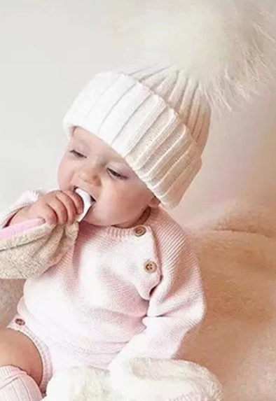 Baby Cream Hat Fashion Winter Pompom Hat