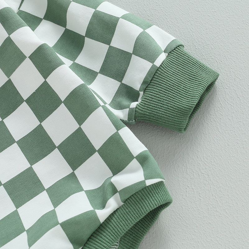 Baby Checkerboard Sweatshirt Bodysuit