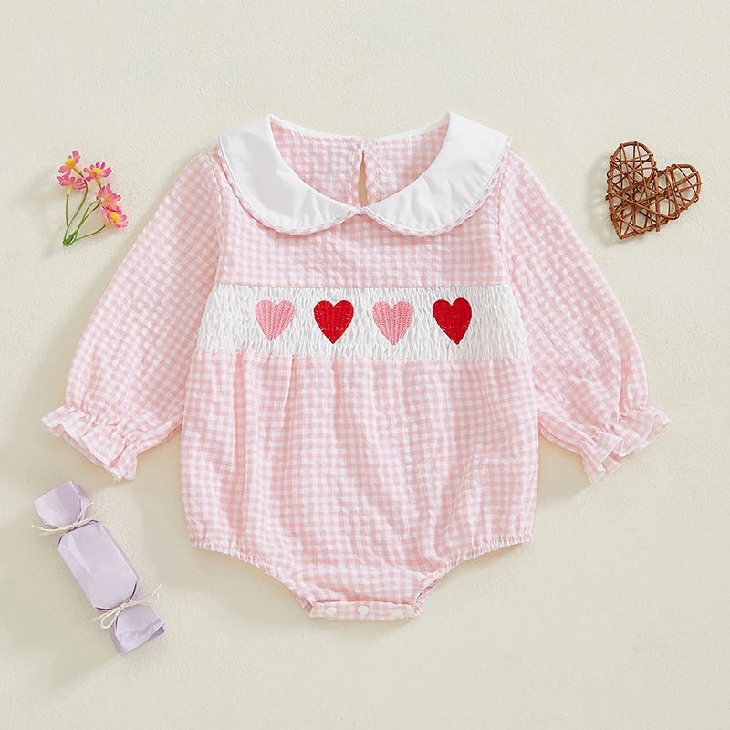 Baby Valentine Embroidery Love Bodysuit