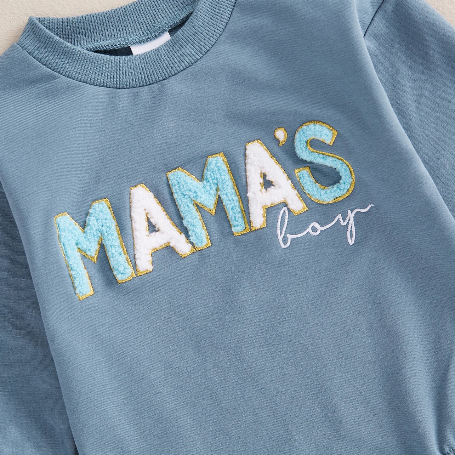 Baby Boys Sweatshirts Bodysuit "Mama's Boy" Letter Embroidery Bodysuit