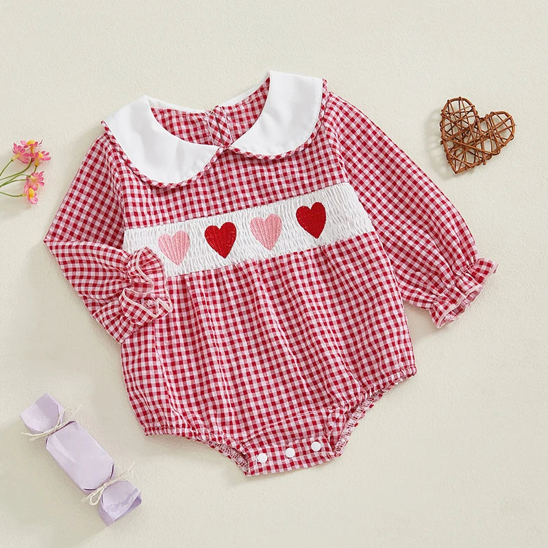 Baby Valentine Embroidery Love Bodysuit