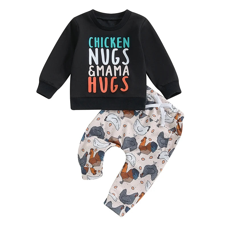 Baby 2 Piece Sweats in Chicken Nugs & Mama Hugs