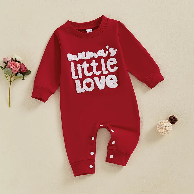 Baby Valentine Red Love Romper "Mama's Little Love"